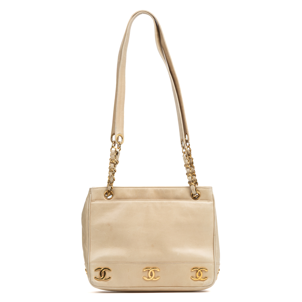 Chanel Vintage Triple Logo Chain Tote